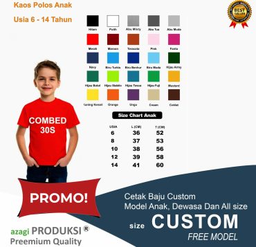 Jual Custom Desain Baju ANak Anak Bebas Model